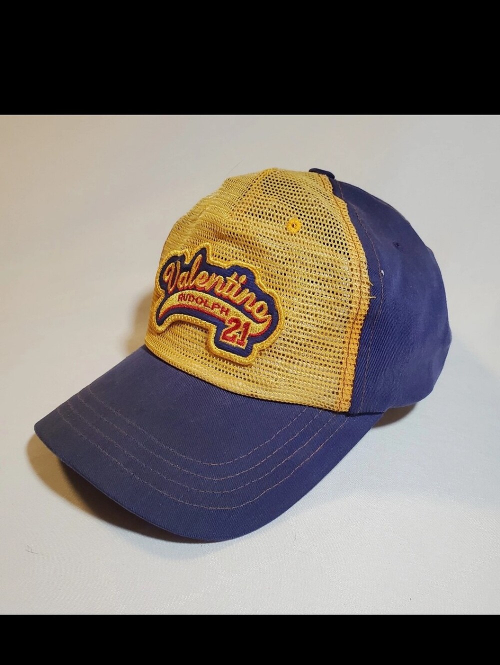 Vintage Rudolph Valentino Snapback Hat 80s 90s Trucker Mesh Cap Made in Korea
